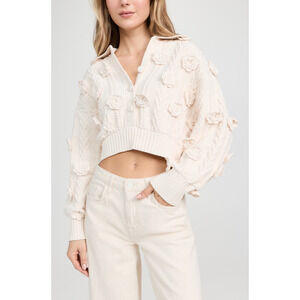 For Love & Lemons 'Mel' White Polyester Cardigan Size S